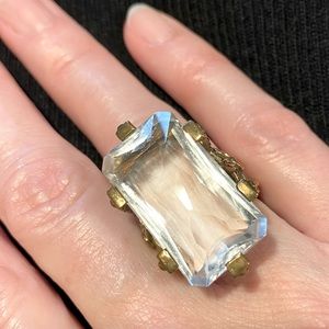 Stephen Dweck stunning vintage crystal cocktail ring, size 6.5